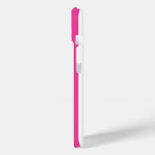 Hot Pink and White Monogrammed Stripes Case-Mate iPhoneケース (裏面 / 左)
