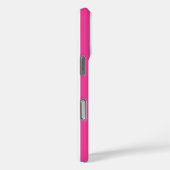 Hot Pink and White Monogrammed Stripes Case-Mate iPhoneケース (裏面 / 右)