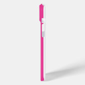Hot Pink and White Monogrammed Stripes Case-Mate iPhoneケース (裏面 / 左)