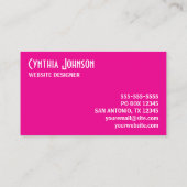 Hot Pink and White Retro Bold 名刺 (裏面)