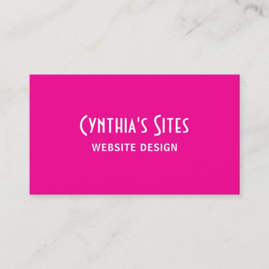 Hot Pink and White Retro Bold 名刺 (正面)