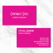 Hot Pink and White Retro Bold 名刺
