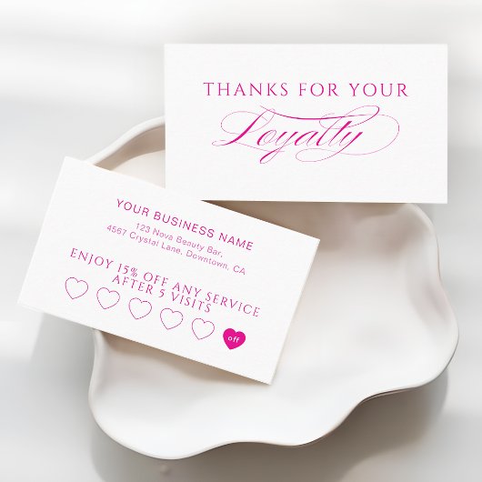 Hot Pink and White Spa Beauty Salon ロイヤリティカード