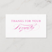 Hot Pink and White Spa Beauty Salon ロイヤリティカード (裏面)