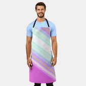 Hot Pink and White Strips エプロン (着用した状態)