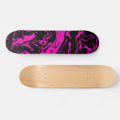 Hot Pink black abstract swirls スケートボード (横)