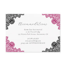 Hot Pink Black Floral Lace Wedding Accommodation