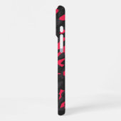 Hot pink Black Purple Camo Abstract iPhoneケース (左側面)