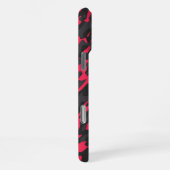 Hot pink Black Purple Camo Abstract iPhoneケース (右側面)