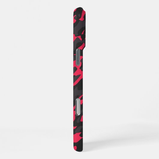 Hot pink Black Purple Camo Abstract iPhoneケース (右側面)