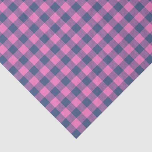 Hot Pink Blue Purple Gingham Pattern Geometric  薄葉紙 (詳細)