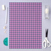 Hot Pink Blue Purple Gingham Pattern Geometric  薄葉紙 (クラフト)