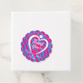Hot Pink & Blue Zebra Wedding Thank You フェイバータグ (インサイチュ)