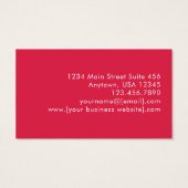Hot Pink Boho Modern Minimalist Business Card (裏面)