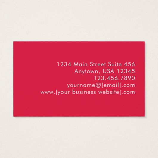 Hot Pink Boho Modern Minimalist Business Card (裏面)