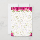 Hot Pink Brunette Hair Princess Sweet Sixteen 出欠カード (裏面)