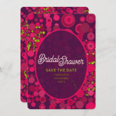 Hot Pink Bubbles Girls Party Night Out 招待状 (正面/裏面)