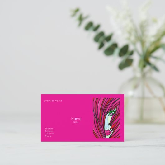 Hot Pink Business Cards 名刺 (スタンド正面)