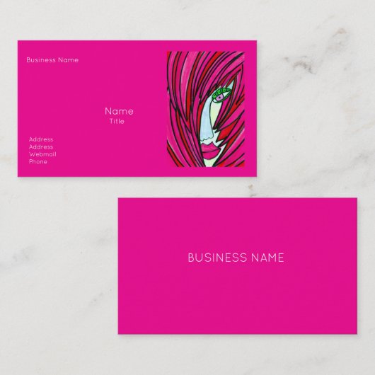 Hot Pink Business Cards 名刺 (正面/裏面)