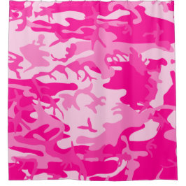 hot pink camo camouflage シャワーカーテン