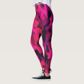 Hot Pink Camo Leggings - Unique Camo Pattern レギンス (左)