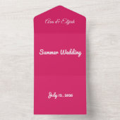 Hot Pink Color Block | Bold Wedding Template オールインワン招待状 (内側)