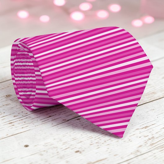 Hot Pink Color Stripes Necktie ネクタイ
