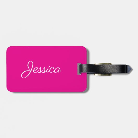 Hot Pink Custom Name Paris is always a good idea ラゲッジタグ (裏面横)