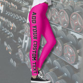 Hot Pink Custom Text Personalized Leggings Design レギンス