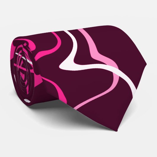 Hot pink damascus abstract swirls cool pattern ネクタイ (ロール)