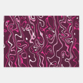 Hot pink damascus abstract swirls cool pattern ラッピングペーパーシート (正面3)