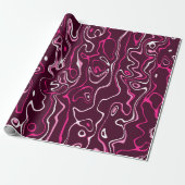 Hot pink damascus abstract swirls cool pattern ラッピングペーパー (アンロールド)