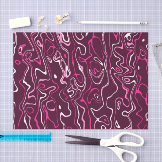 Hot pink damascus abstract swirls cool pattern 薄葉紙 (クラフト)