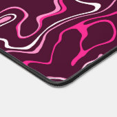 Hot pink damascus abstract swirls Custom Monogram デスクマット (コーナー)