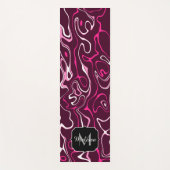 Hot pink damascus abstract swirls Custom Monogram ヨガマット (正面)