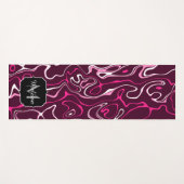 Hot pink damascus abstract swirls Custom Monogram ヨガマット (正面(横))