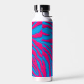 Hot Pink & Electric Blue Fuzzy Zebra Neon Y2K ウォーターボトル (左面)