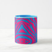 Hot Pink & Electric Blue Fuzzy Zebra Neon Y2K マグカップ (中央)