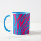 Hot Pink & Electric Blue Fuzzy Zebra Neon Y2K マグカップ (左)