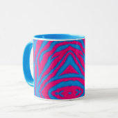 Hot Pink & Electric Blue Fuzzy Zebra Neon Y2K マグカップ (正面左)