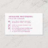 Hot Pink Elegant Professional 名刺 (正面)