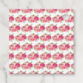 Hot Pink Floral Pumpkins Baby Shower フェイバータグ (裏面)