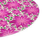Hot Pink Floral Seamless Pattern  カッティングボード (角)