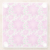 Hot Pink Floral Seamless Pattern ガラスコースター (裏面)