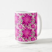 Hot Pink Floral Seamless Pattern  コーヒーマグカップ (正面右)