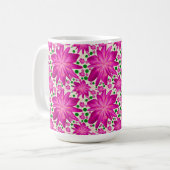 Hot Pink Floral Seamless Pattern  コーヒーマグカップ (正面左)