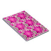 Hot Pink Floral Seamless Pattern ノートブック (右側)