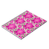 Hot Pink Floral Seamless Pattern ノートブック (左側)