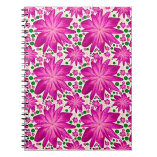 Hot Pink Floral Seamless Pattern ノートブック