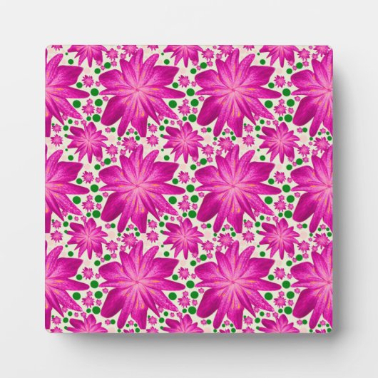 Hot Pink Floral Seamless Pattern フォトプラーク (正面)